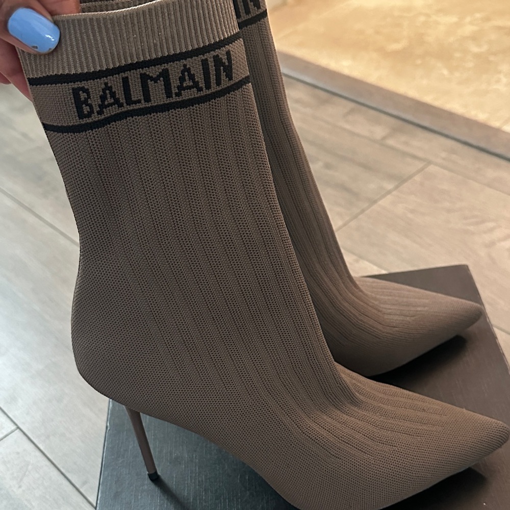 Balmain Skye Knit Sock Boots